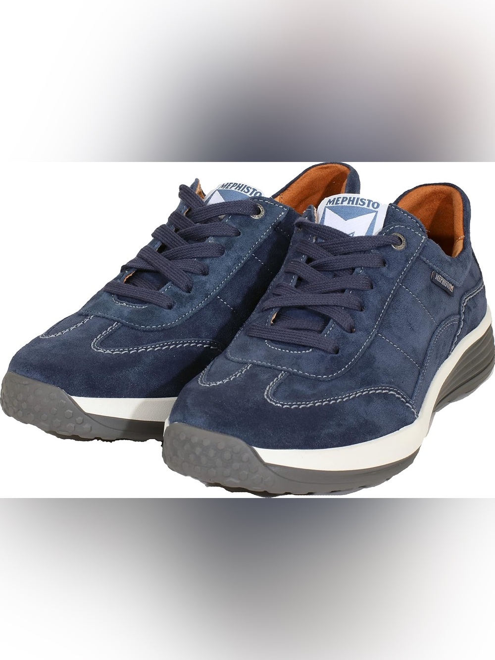 Mephisto Men's Navy Lace-Up Walking Sneakers phisto Steve Mulberry Suede 11
